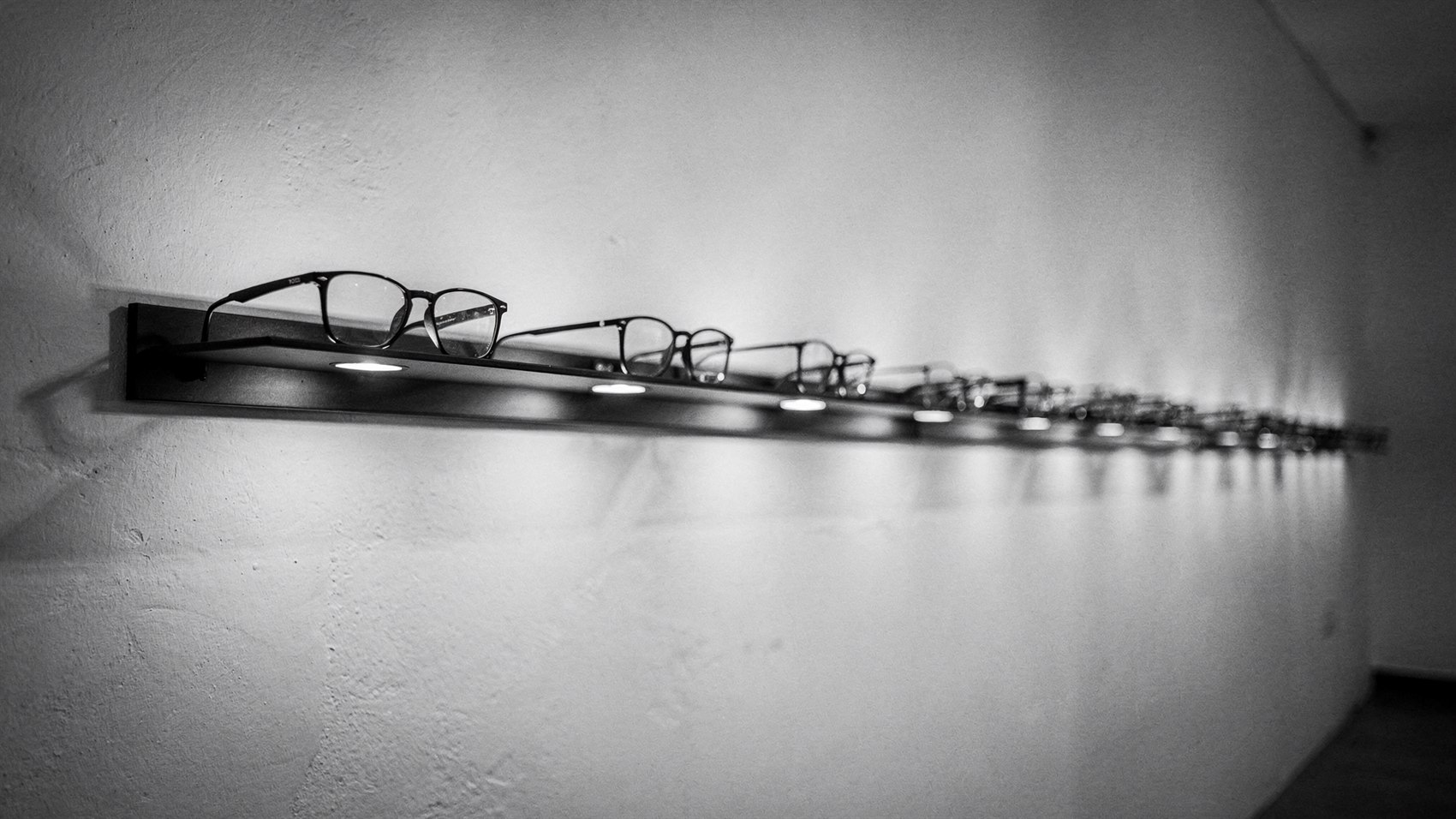 The designer frame wall at AZ Optics Centre